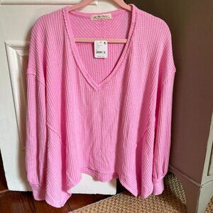 Free People Oversized Waffle Top